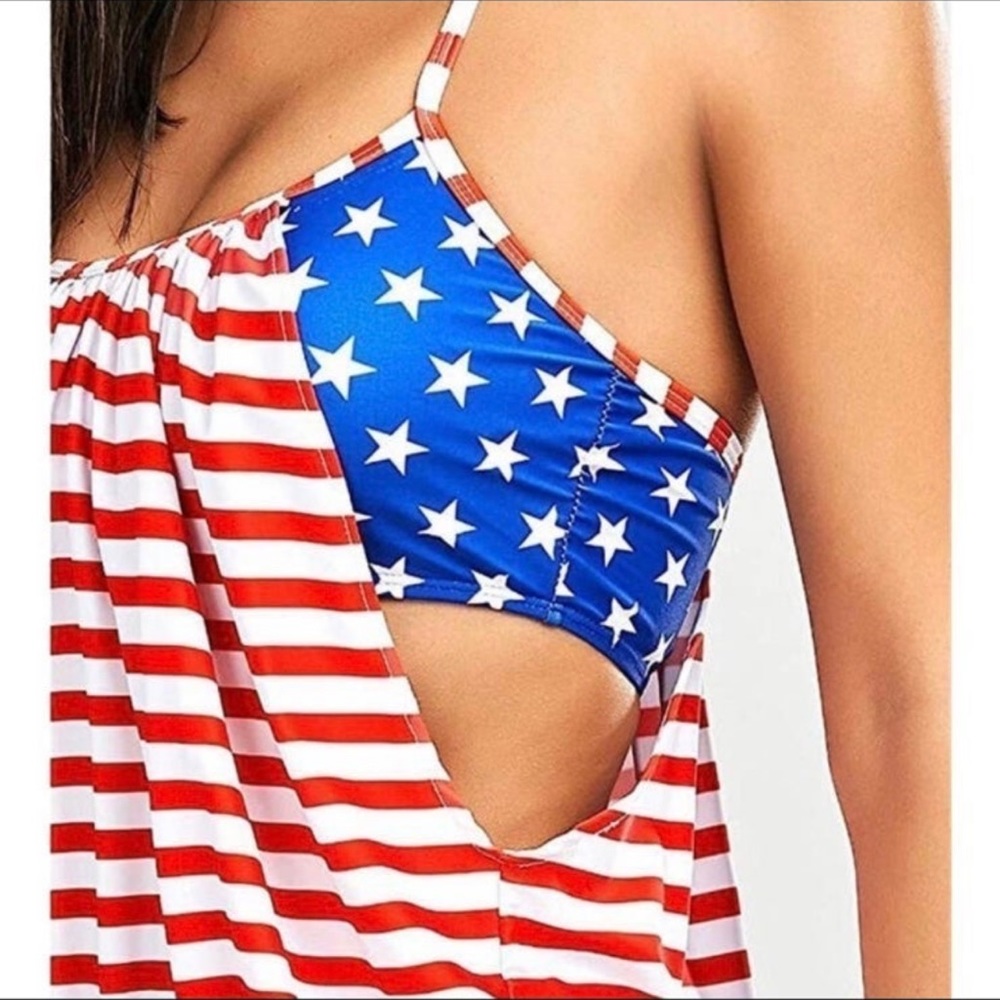 Red, White and Blue 2 Piece Bathing Suit.